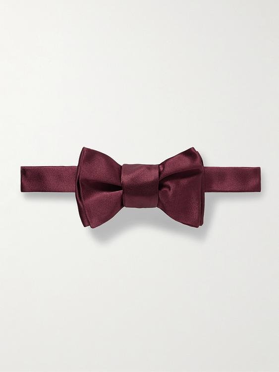 Dark red bow tie from Charvet
