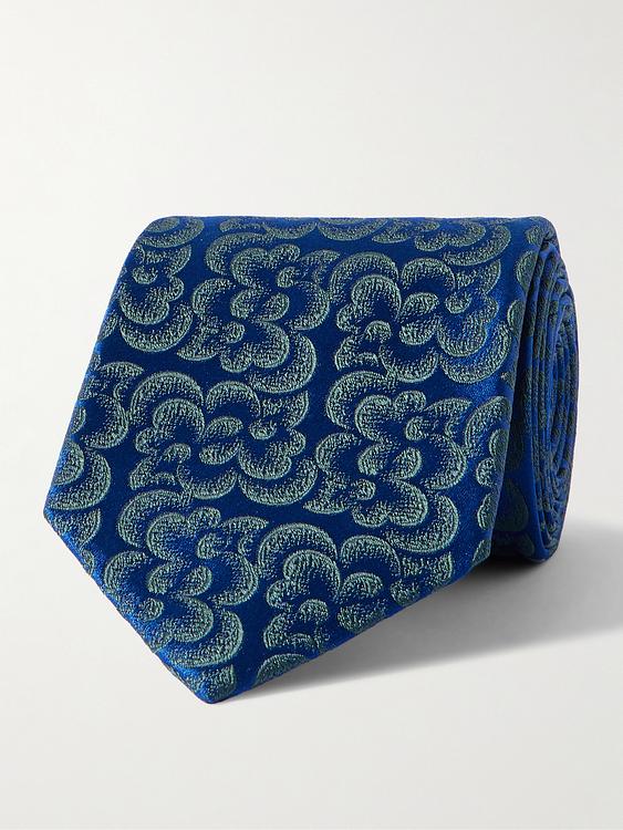 Dark blue tie from Charvet