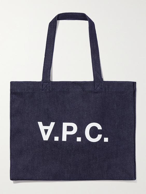 Print dark blue tote bag from A.P.C