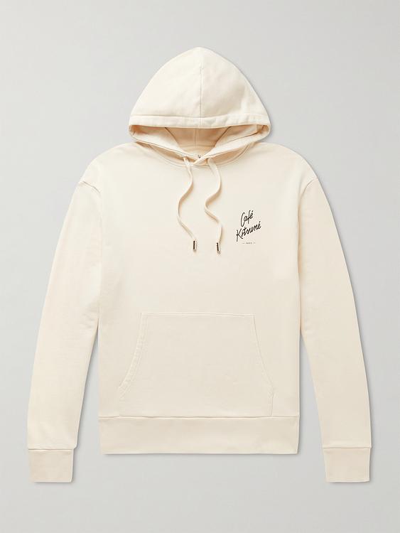 White hooded sweatshirt from Café Kitsuné