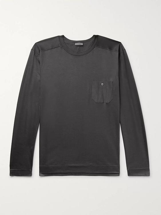 Dark grey long sleeve t-shirt from Zimmerli