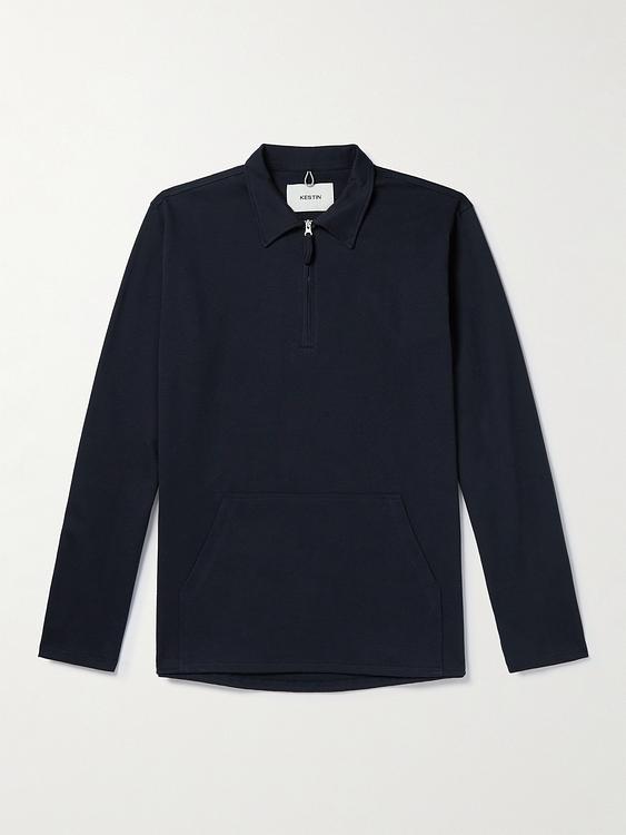 Black long sleeve polo shirt from Kestin