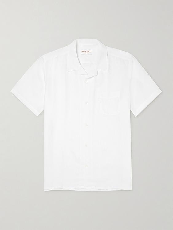 White short sleeve polo shirt from Derek Rose