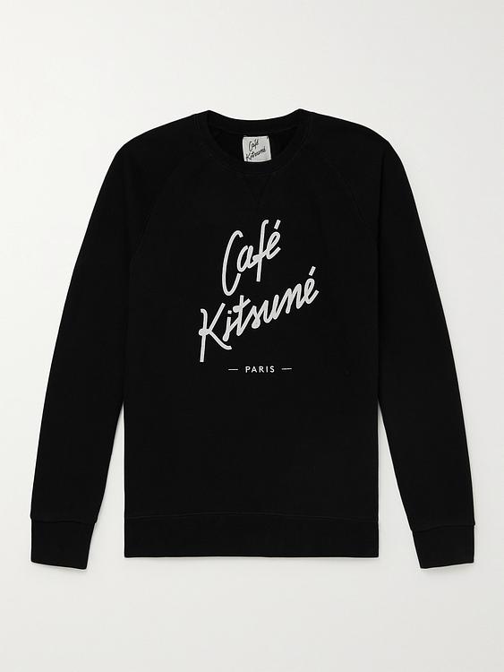 Print black sweatshirt from Café Kitsuné
