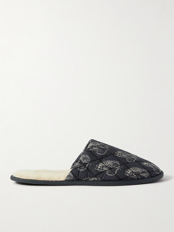 Black slippers from Desmond & Dempsey