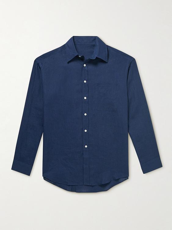 Dark blue casual shirt from Anderson & Sheppard