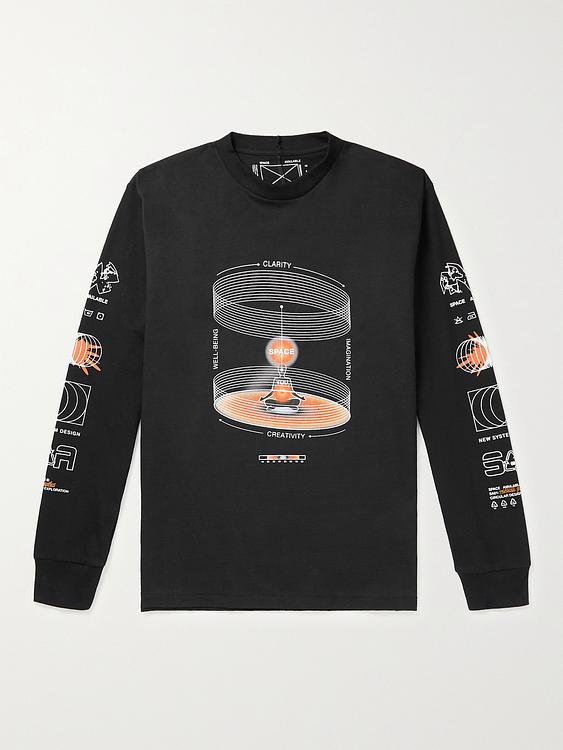 Print black long sleeve t-shirt from Space Available