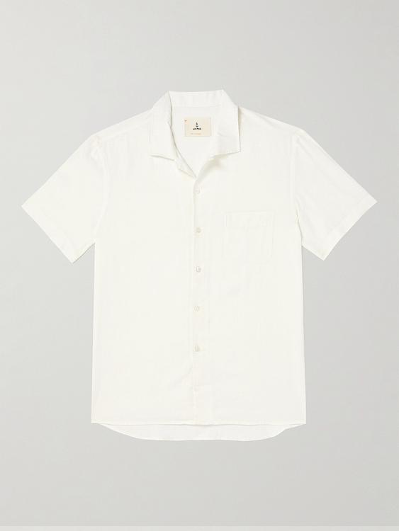 White short sleeve polo shirt from La Paz