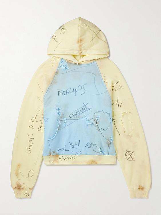 Print yellow hooded sweatshirt from Liberal Youth Ministry