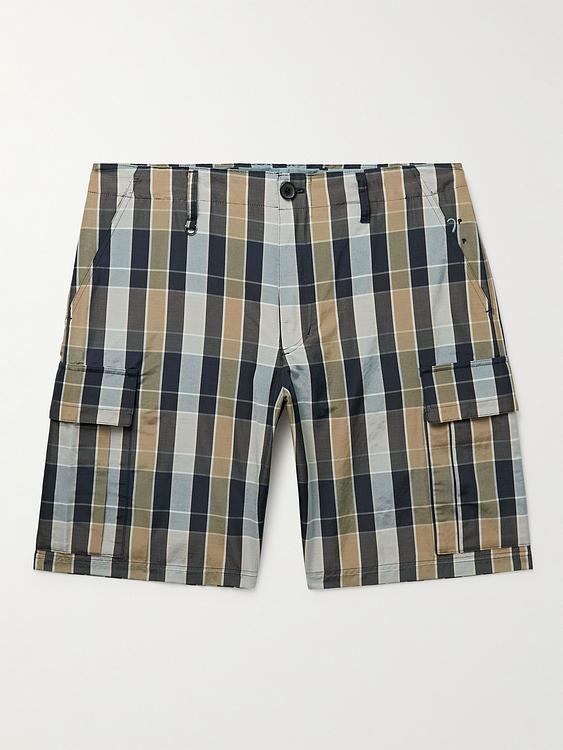 Checkered multicolor swim shorts from Pop Trading Company