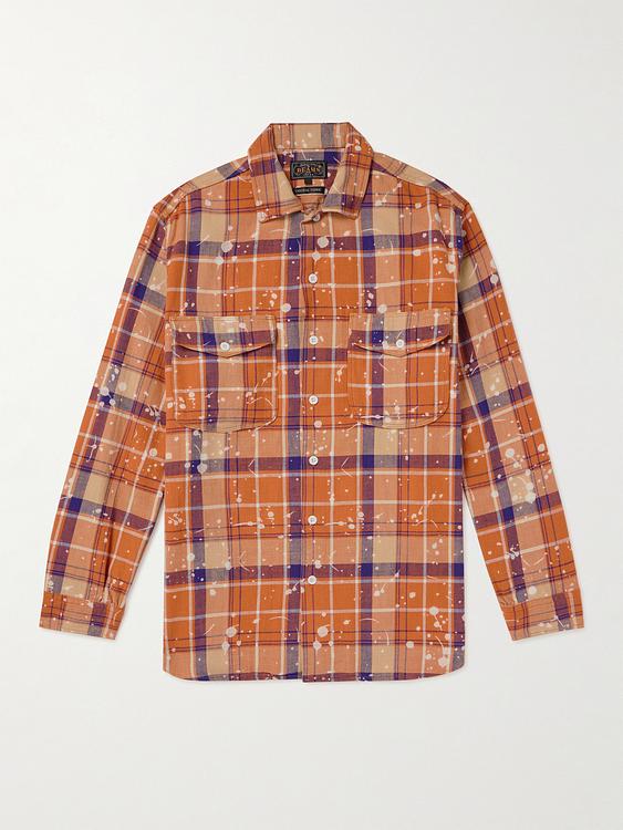 Checkered brown flannel shirt from Beams Plus