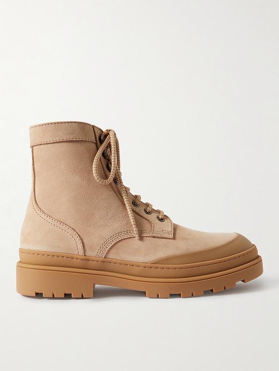 Beige lace-up boots from Brunello Cucinelli