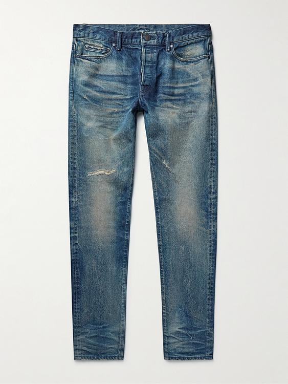 Dark grey distressed jeans from John Elliott