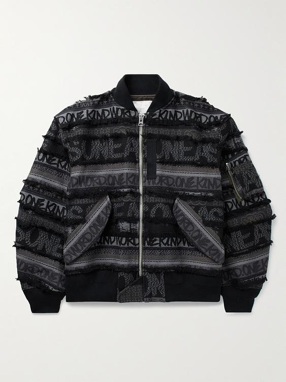 Black bomber jacket from Sacai