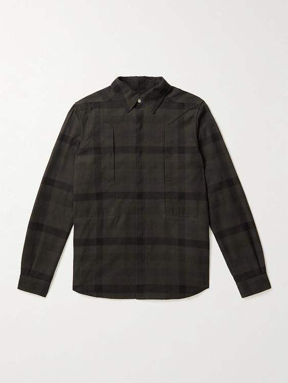 Checkered black overshirt from Rick Owens