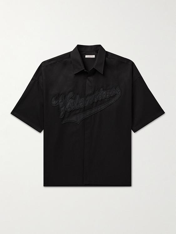 Black short sleeve polo shirt from Valentino Garavani