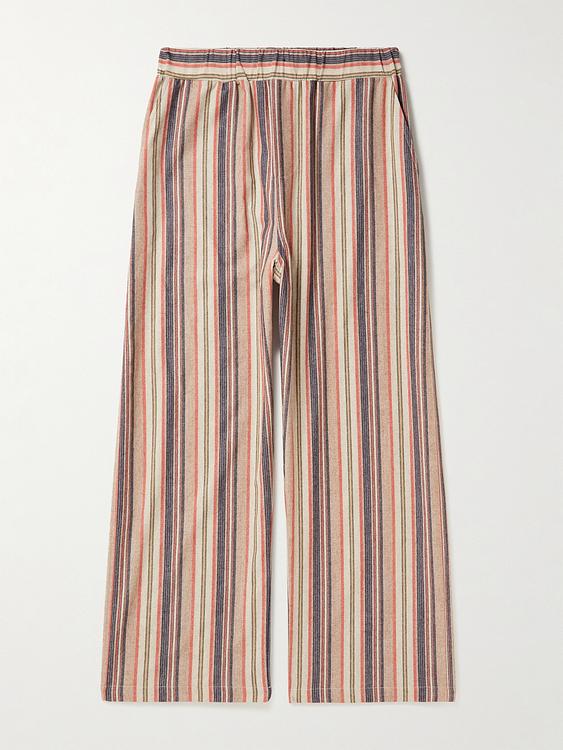 Striped beige sweatpants from The Elder Statesman