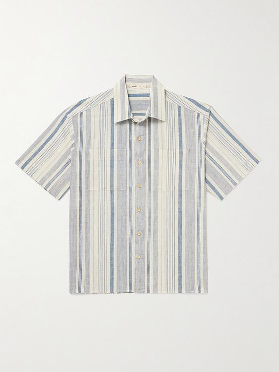 Striped white short sleeve shirt from 11.11/Eleven Eleven