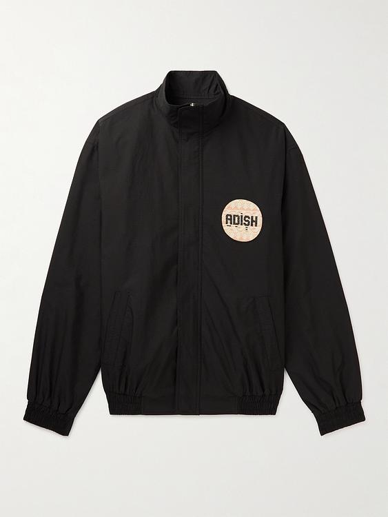 Print black casual jacket from Adish