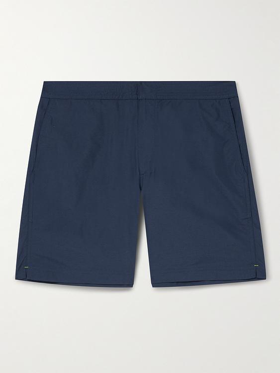 Dark blue swim shorts from Sid Mashburn