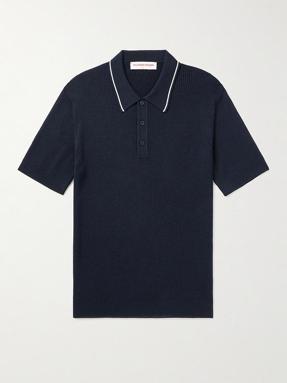 Black short sleeve polo shirt from Orlebar Brown
