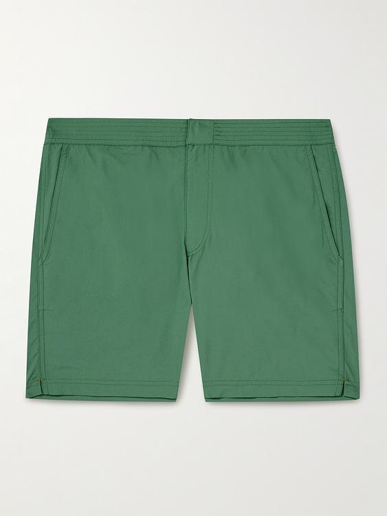 Green swim shorts from Sid Mashburn