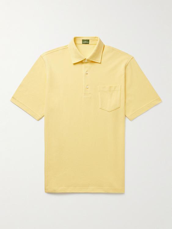 Beige short sleeve polo shirt from Sid Mashburn