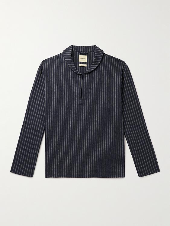 Striped black casual jacket from De Bonne Facture