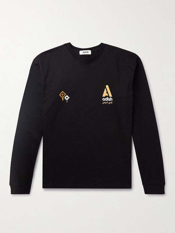 Print black long sleeve t-shirt from Adish