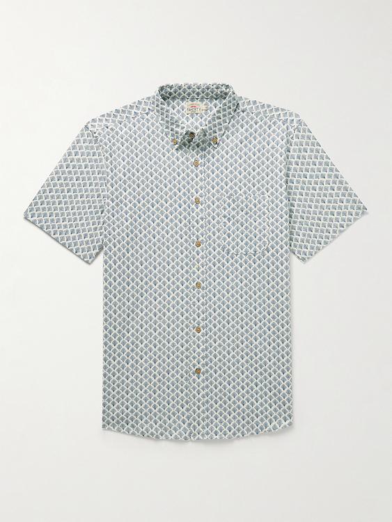 Grey short sleeve shirt from Faherty