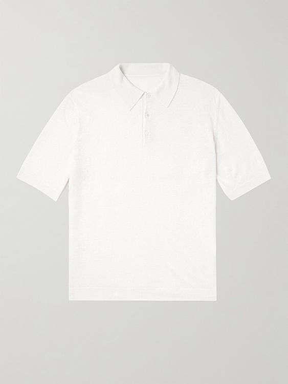 White short sleeve polo shirt from Anderson & Sheppard