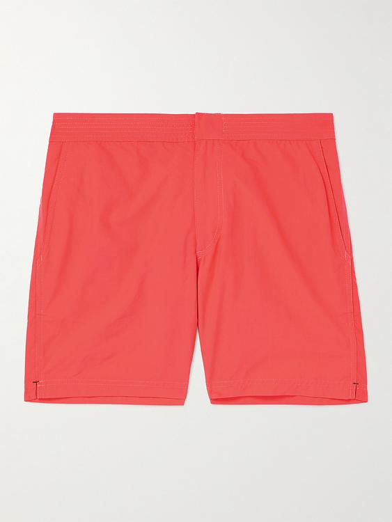 Red swim shorts from Sid Mashburn