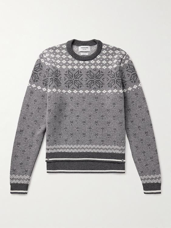 Grey sweater from Thom Browne