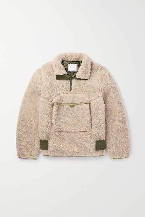 Beige fleece jacket from Sacai