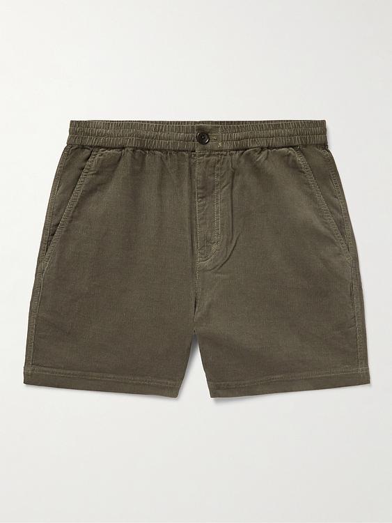 Dark green chino shorts from Alex Mill