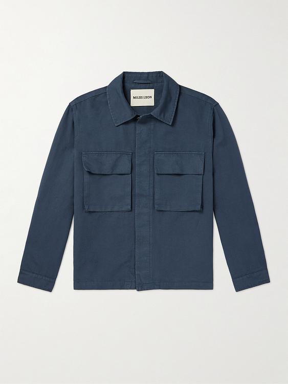 Dark blue casual shirt from Miles Leon