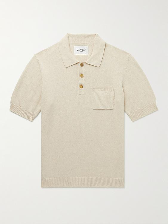 Beige short sleeve polo shirt from Corridor