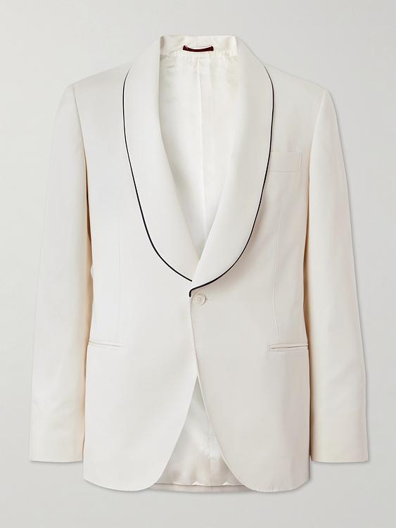 White tuxedo jacket from Brunello Cucinelli