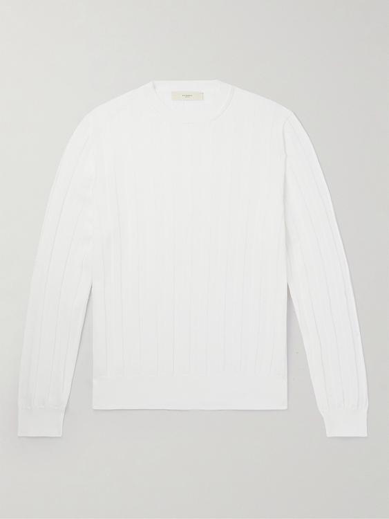 White sweater from Purdey