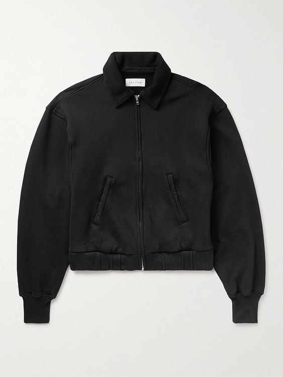 Black bomber jacket from Les Tien