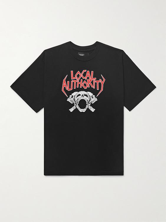 Print black t-shirt from Local Authority La