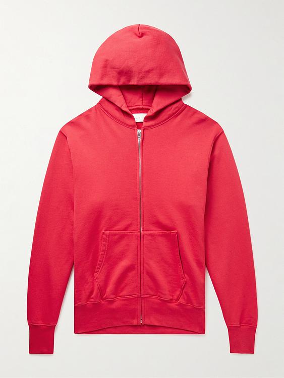 Red hooded sweatshirt from Les Tien
