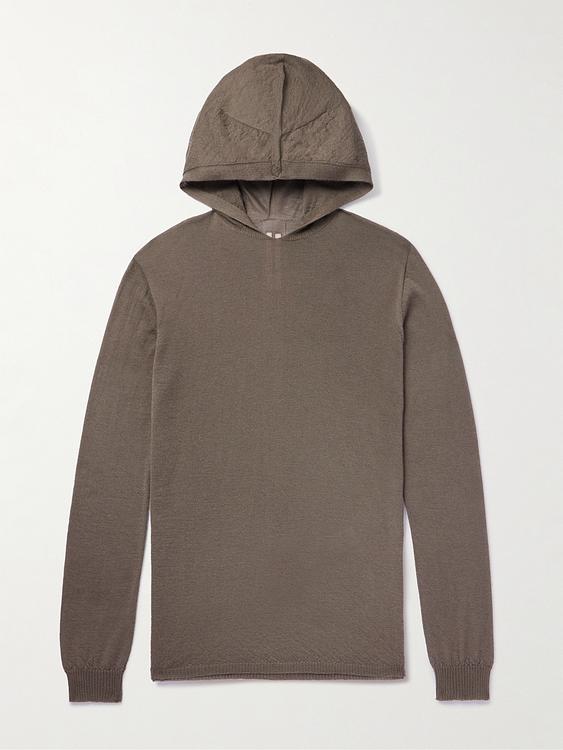 Taupe hooded sweatshirt from Rick Owens