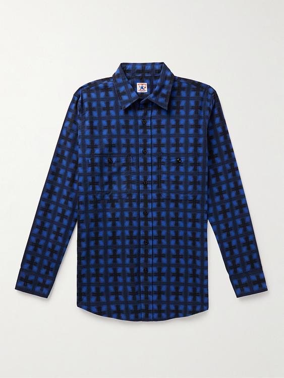 Checkered dark blue casual shirt from Randy's Garments