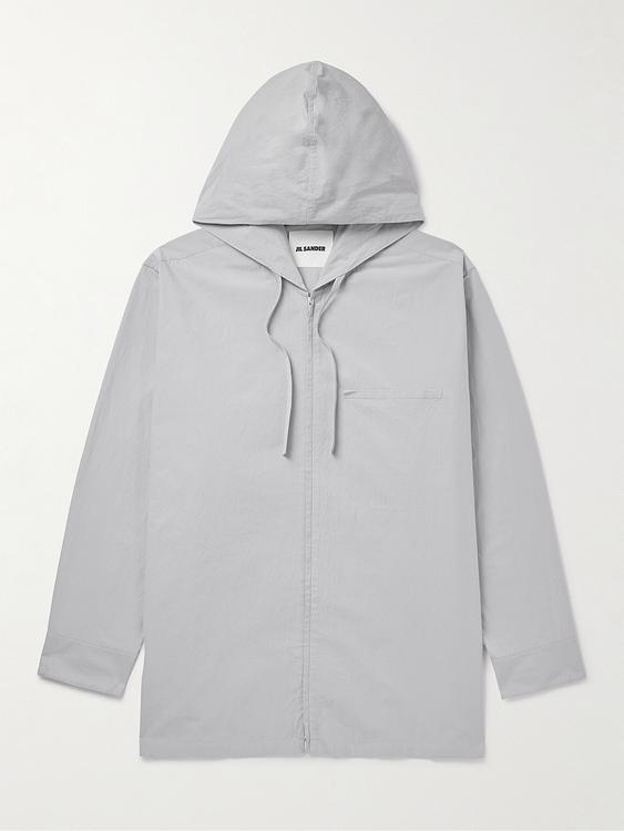 Grey hooded sweatshirt from Jil Sander