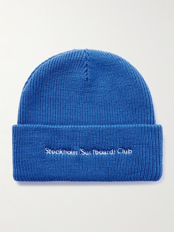 Print dark blue beanie from Stockholm Surfboard Club