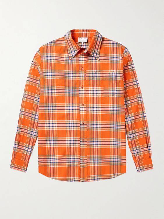 Checkered orange flannel shirt from Collina Strada