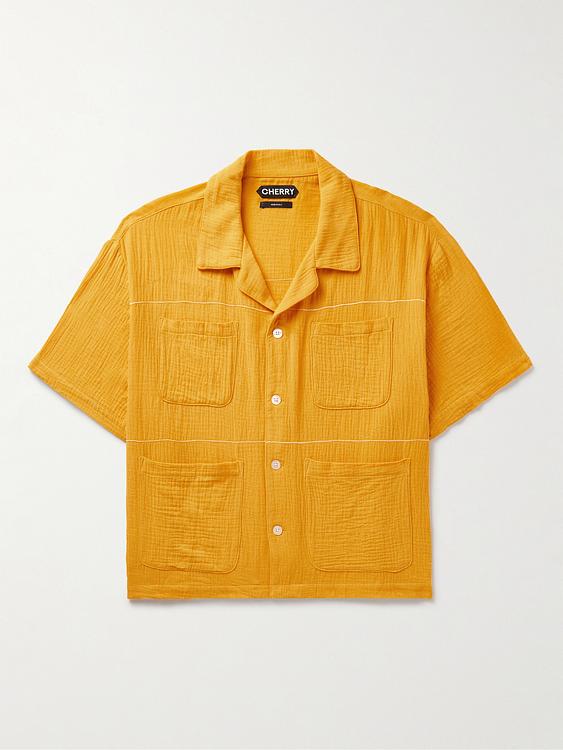 Dark yellow short sleeve shirt from Cherry Los Angeles