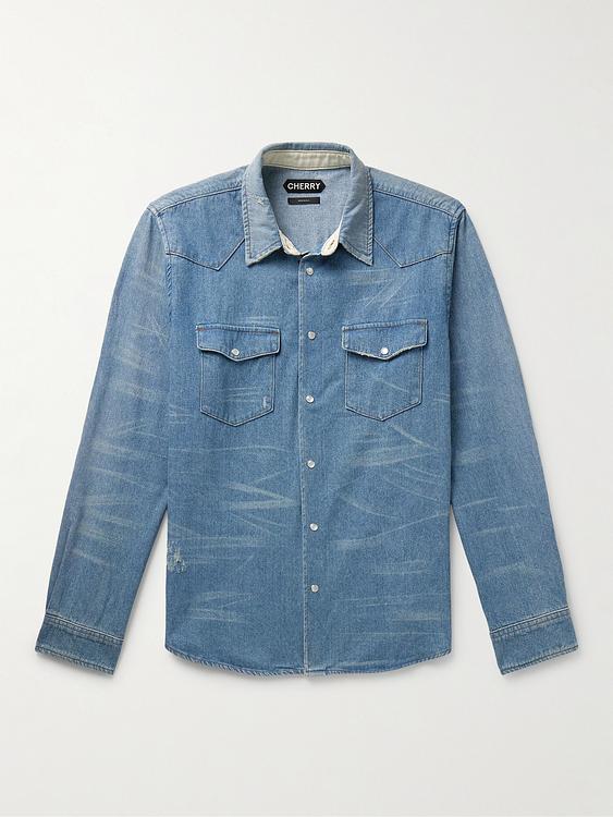 Dark grey denim shirt from Cherry Los Angeles