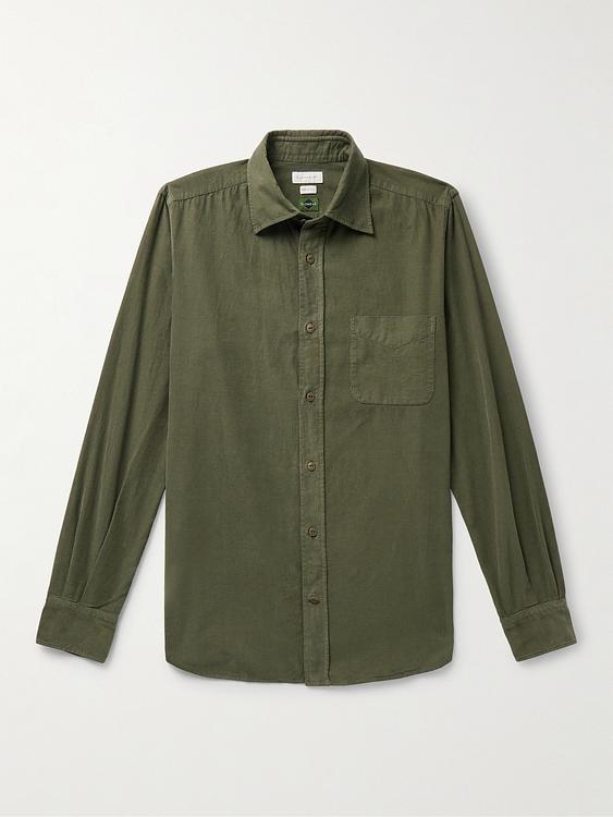 Dark green casual shirt from Incotex